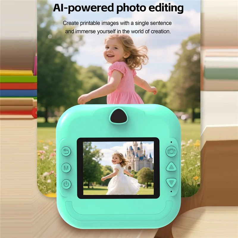 Q5 2.4 Inch AI Voice Instant Camera Thermal Printer Kids Camera Portable Photo Printer - Pink
