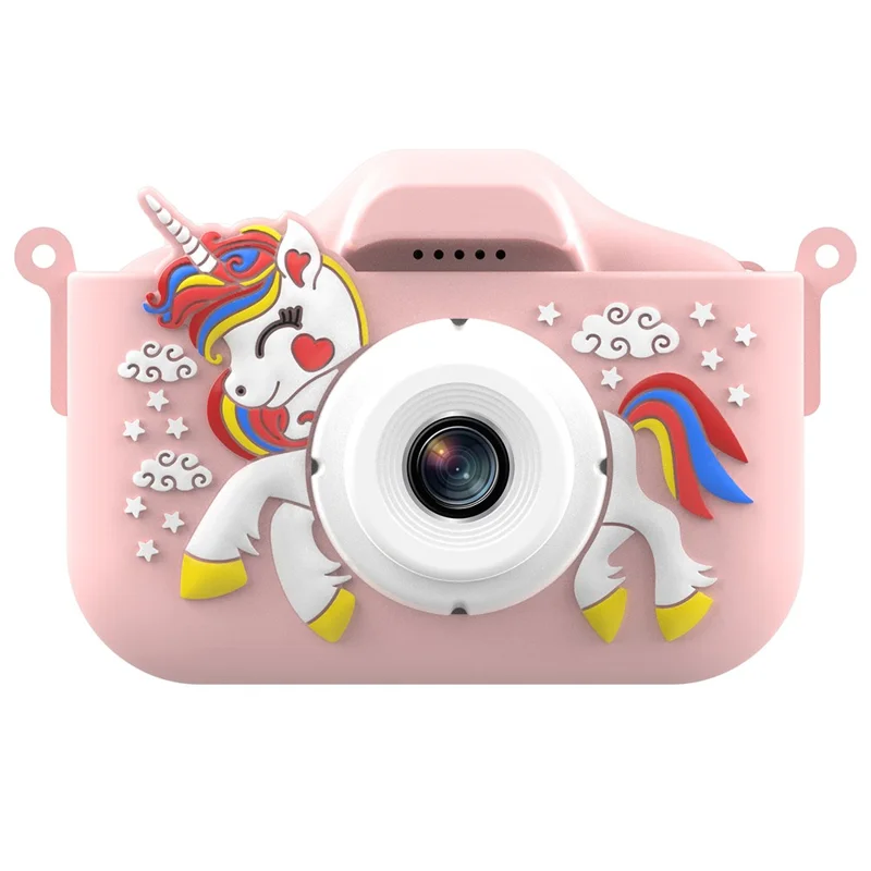 X10S 2.0" HD Screen Dual Lens Kids Camera Cute Shape 1080P Video Camera Support 32GB TF Card - Pink