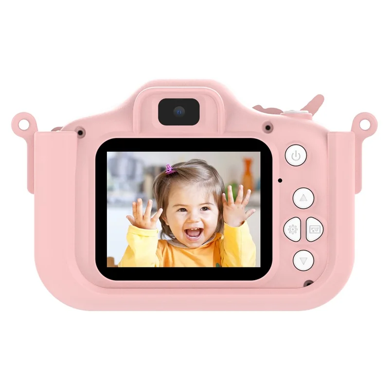 X10S 2.0" HD Screen Dual Lens Kids Camera Cute Shape 1080P Video Camera Support 32GB TF Card - Pink