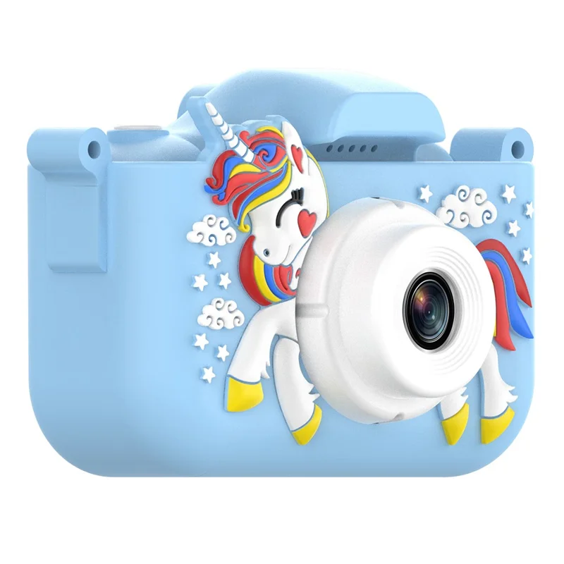 X10S 2.0" HD Screen Dual Lens Kids Camera Cute Shape 1080P Video Camera Support 32GB TF Card - Blue