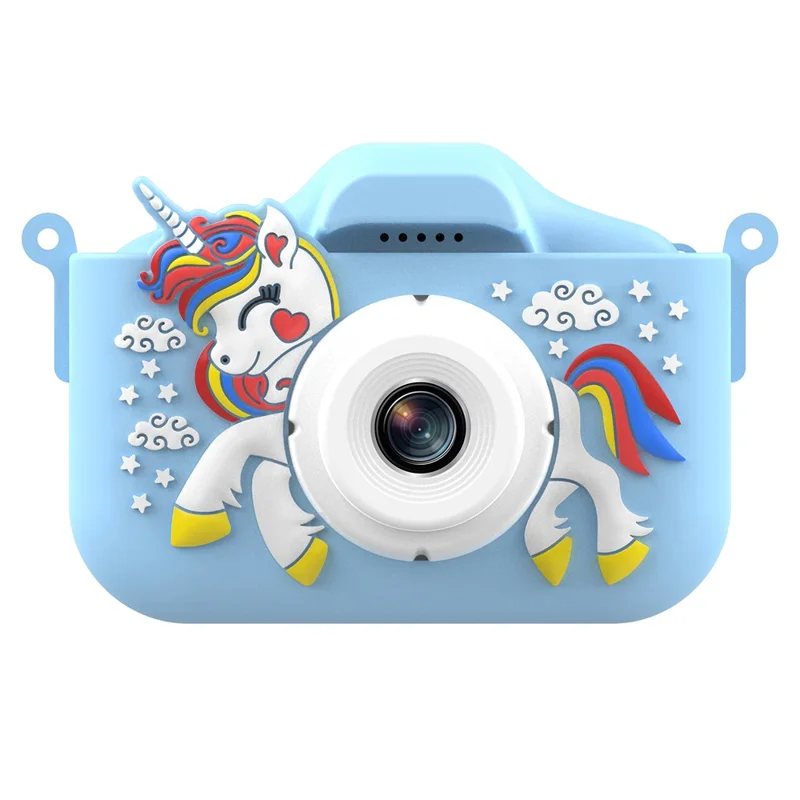 X10S 2.0" HD Screen Dual Lens Kids Camera Cute Shape 1080P Video Camera Support 32GB TF Card - Blue