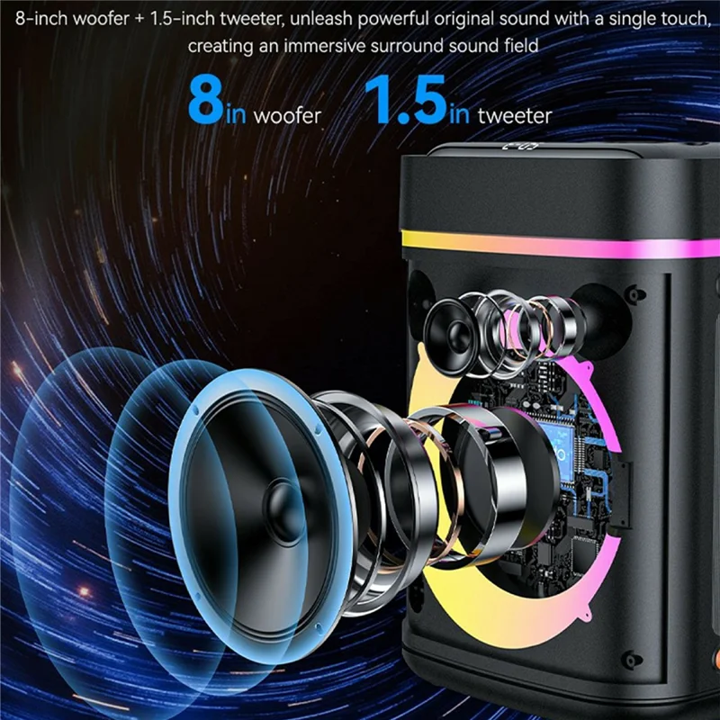 YESIDO YSW51 Portable 45W TWS Bluetooth-compatible Speaker with Dual Microphone for Outdoor Karaoke