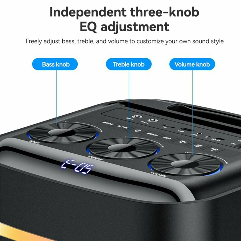 YESIDO YSW51 Portable 45W TWS Bluetooth-compatible Speaker with Dual Microphone for Outdoor Karaoke