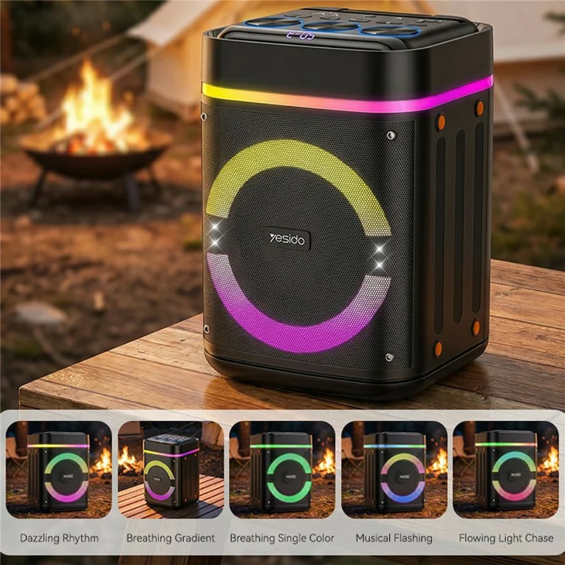 YESIDO YSW51 Portable 45W TWS Bluetooth-compatible Speaker with Dual Microphone for Outdoor Karaoke