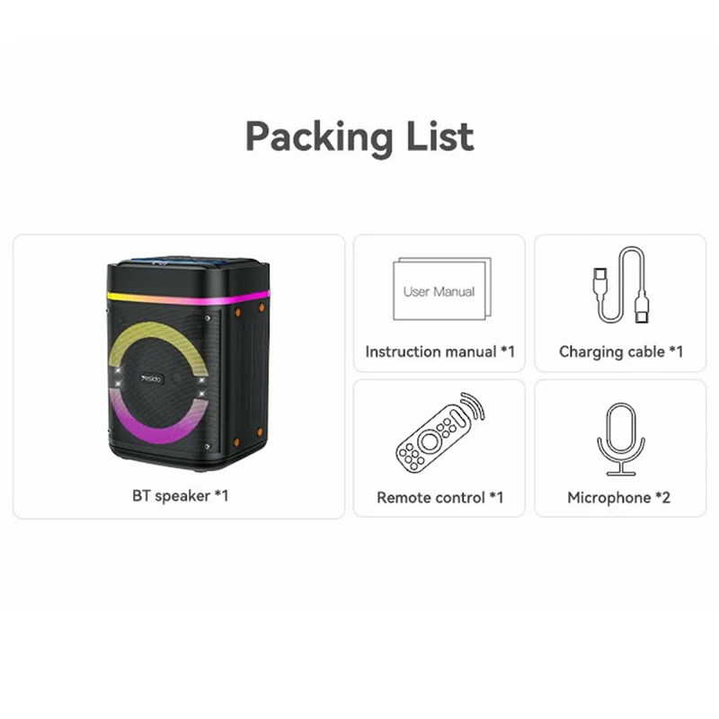 YESIDO YSW51 Portable 45W TWS Bluetooth-compatible Speaker with Dual Microphone for Outdoor Karaoke