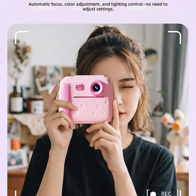 D3 Børnenes Instant Print-kamera med 2,4 tommer IPS-skærm og 1080P HD-videooptager - Blå