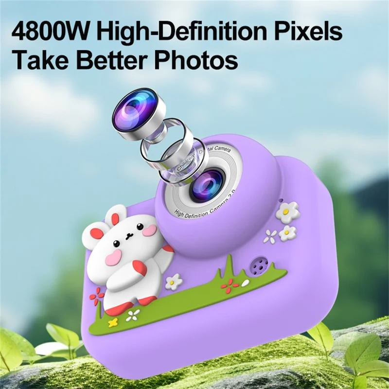M03 Kids Camera Dual Lens 2.0 Inch IPS Screen 1080P Video Digital Camera with MP3 Player - Blue Panda
