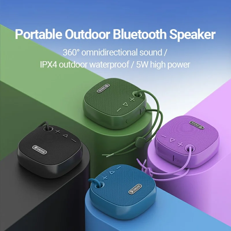 CELEBRAT SP-19 Mini Portable Bluetooth-compatible Speaker IPX4 Waterproof FM Radio Support TF Card - Black