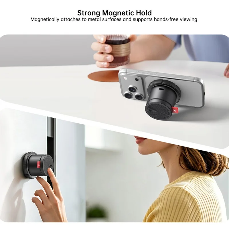 XUNDD SP019 500mAh Magnetic Wireless Speaker Bluetooth-compatible V5.4 5W IPX5 Waterproof - Black