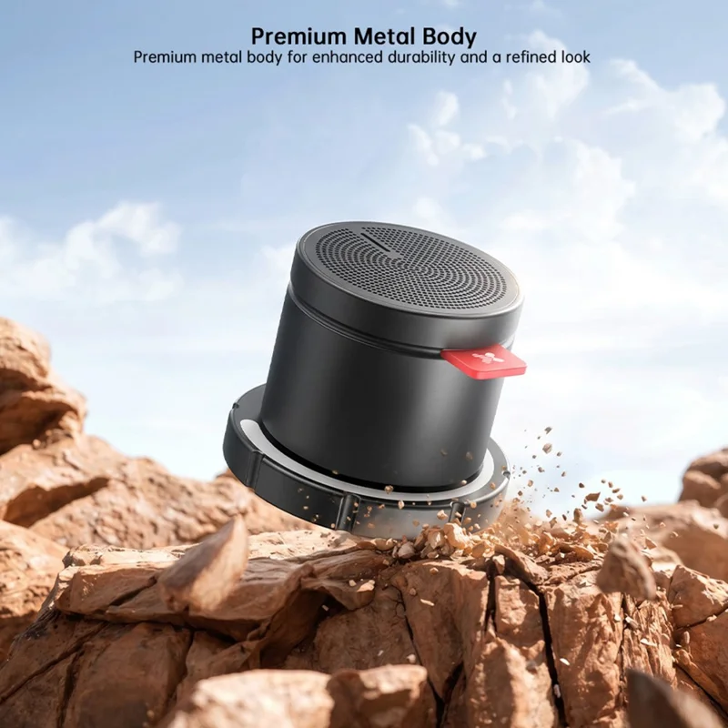 XUNDD SP019 500mAh Magnetic Wireless Speaker Bluetooth-compatible V5.4 5W IPX5 Waterproof - Black