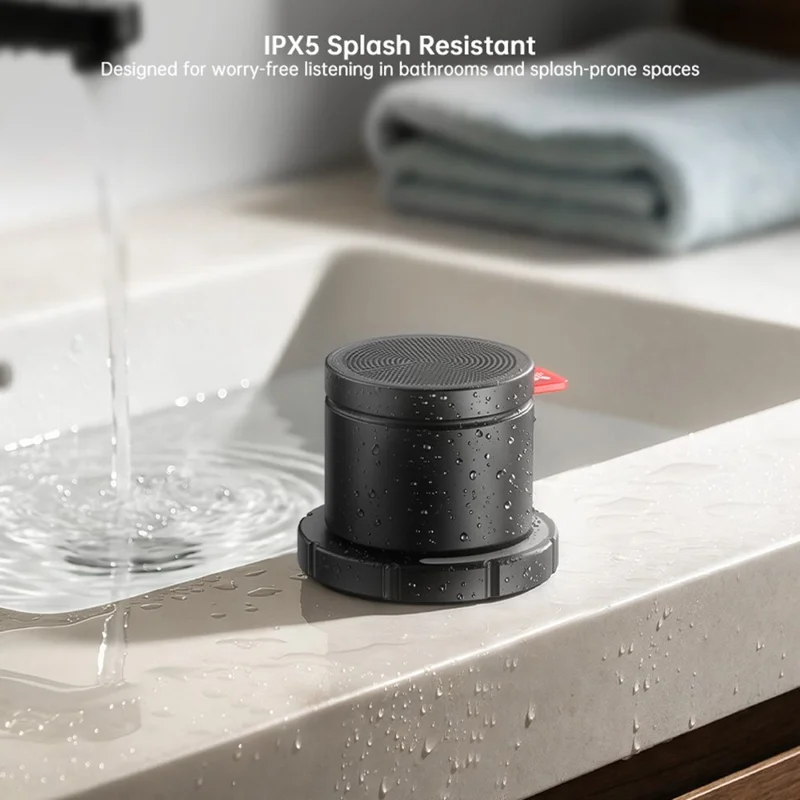 XUNDD SP019 500mAh Magnetic Wireless Speaker Bluetooth-compatible V5.4 5W IPX5 Waterproof - Black