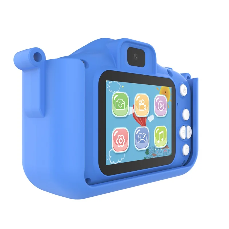 X13S Cartoon Dinosaur 2.0 Inch IPS Screen Video Recorder Kids Camera, No TF Card (CE Certified) - Blau