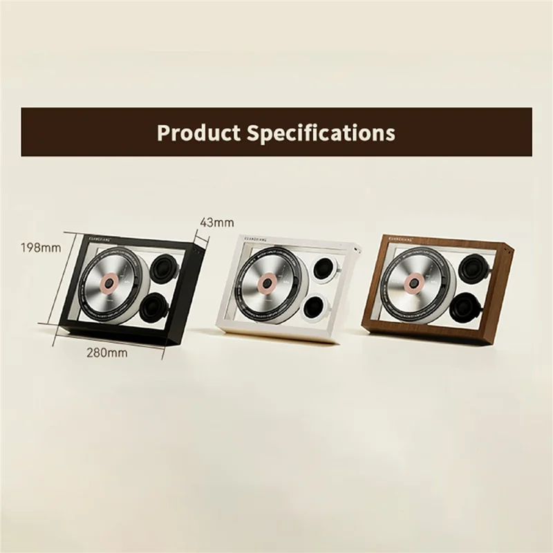 K18 CD Player Bluetooth-compatible 5.3 Speaker RGB Light Wall Mount Desktop Music Player - Black
