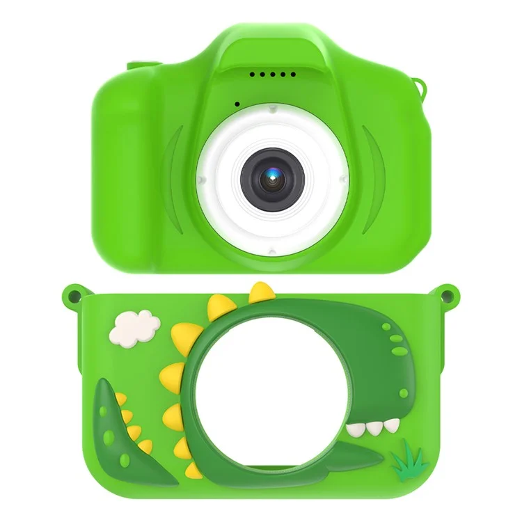 X13S 2.0 Pulgadas IPS Video Recorder Dibujos Animados de Dibujos Animados Para Niños Dinosaur Kids, 32G TF Tarjeta+lector de Tarjetas (certificado Por Ce) - Verde