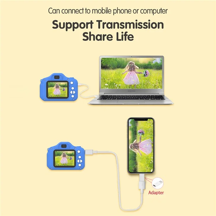 Cámara de juguete para niños X13S con lente dual y dinosaurio de dibujos animados, con tarjeta TF de 32 GB y lector de tarjetas (certificada CE) - Rosa
