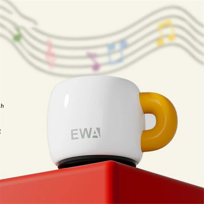 EWA A163 Cup Shape 5W Portable Bluetooth-compatible Speaker, 10m Range, Downward Passive Radiator, 700mAh Battery - Red