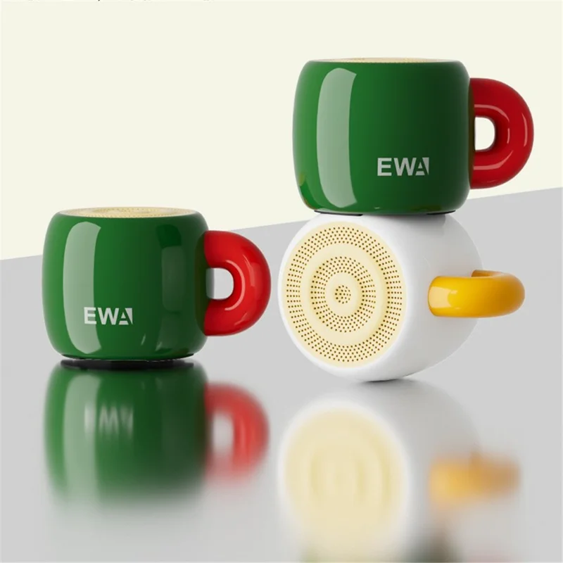 EWA A163 Cup Shape 5W Portable Bluetooth-compatible Speaker, 10m Range, Downward Passive Radiator, 700mAh Battery - Red