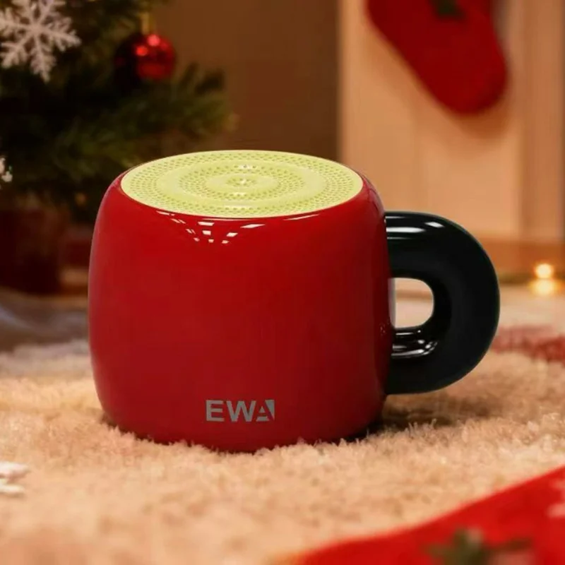 EWA A163 Cup Shape 5W Portable Bluetooth-compatible Speaker, 10m Range, Downward Passive Radiator, 700mAh Battery - Red