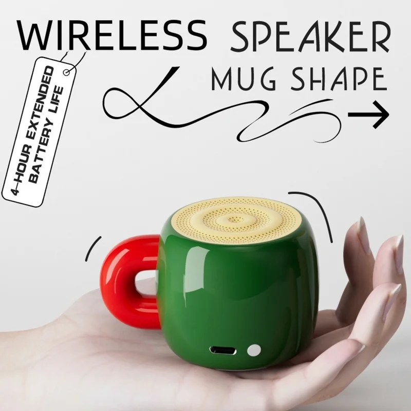 EWA A163 Cup Shape 5W Portable Bluetooth-compatible Speaker, 10m Range, Downward Passive Radiator, 700mAh Battery - Red