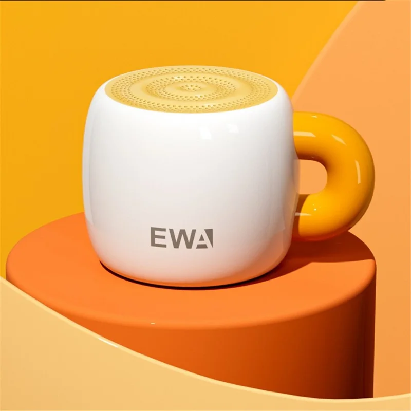 EWA A163 Cup Shape 5W Portable Bluetooth-compatible Speaker, 10m Range, Downward Passive Radiator, 700mAh Battery - Red