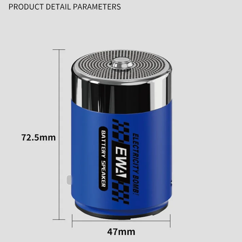 EWA A156 3W Bluetooth-compatible 5.4 Speaker with Super Bass, Type-C  /  USB DC5V Charging, 100Hz-18KHz Frequency Range - Black