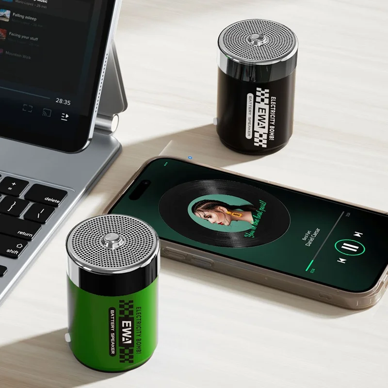 EWA A156 3W Bluetooth-compatible 5.4 Speaker with Super Bass, Type-C  /  USB DC5V Charging, 100Hz-18KHz Frequency Range - Black