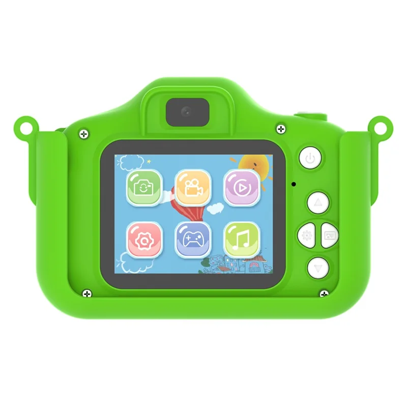X12S Cartoon Dragon 2.0 Inch IPS Screen Children Mini Camera Video Recorder, No TF Card (CE Certified) - Green