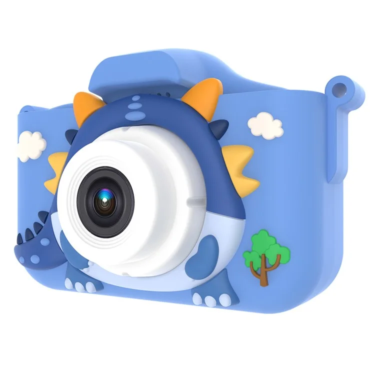 X12S Dragón de dibujos animados Pantalla IPS de 2,0 pulgadas Cámara de vídeo mini para niños, sin tarjeta TF (certificado CE) - Azul 
