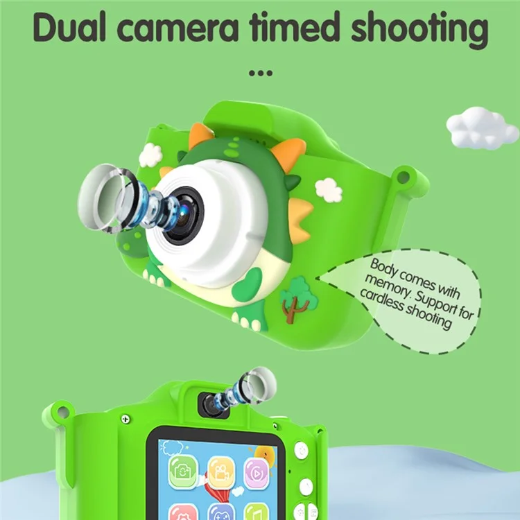 X12S Dragón de dibujos animados Pantalla IPS de 2,0 pulgadas Cámara de vídeo mini para niños, sin tarjeta TF (certificado CE) - Azul 