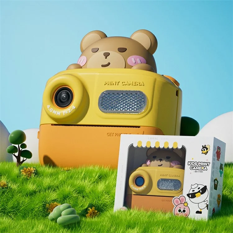 KOOOL K64 Fotocamera Istantanea per Bambini HD a Doppia Lente per Fotografia e Registrazione Video - Orsetto