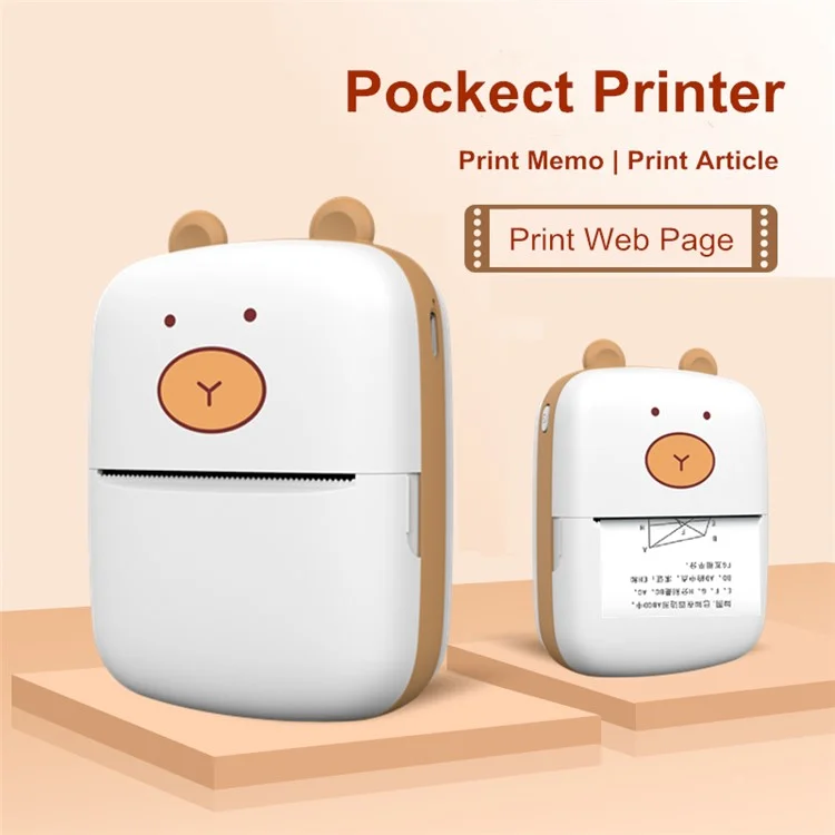 A8A Portable Bluetooth-compatible Photo Printer Wireless Office Memo Student Mini Printer