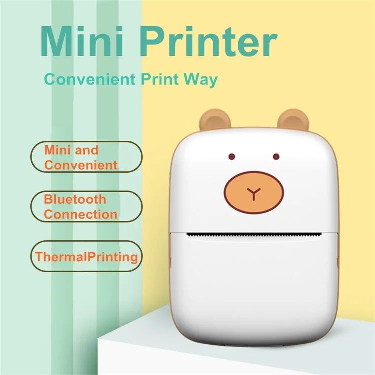 A8A Portable Bluetooth-compatible Photo Printer Wireless Office Memo Student Mini Printer