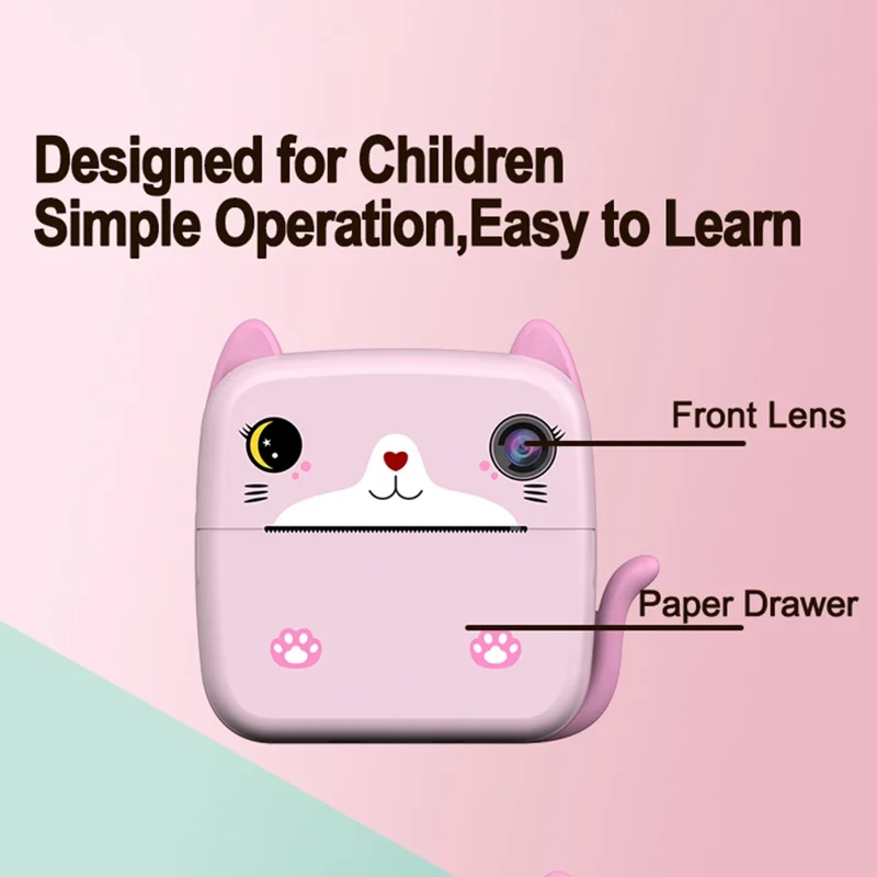 A21 2.4-inch Screen Kids Instant Camera Rechargeable Camera Toy with Print Paper - Blue