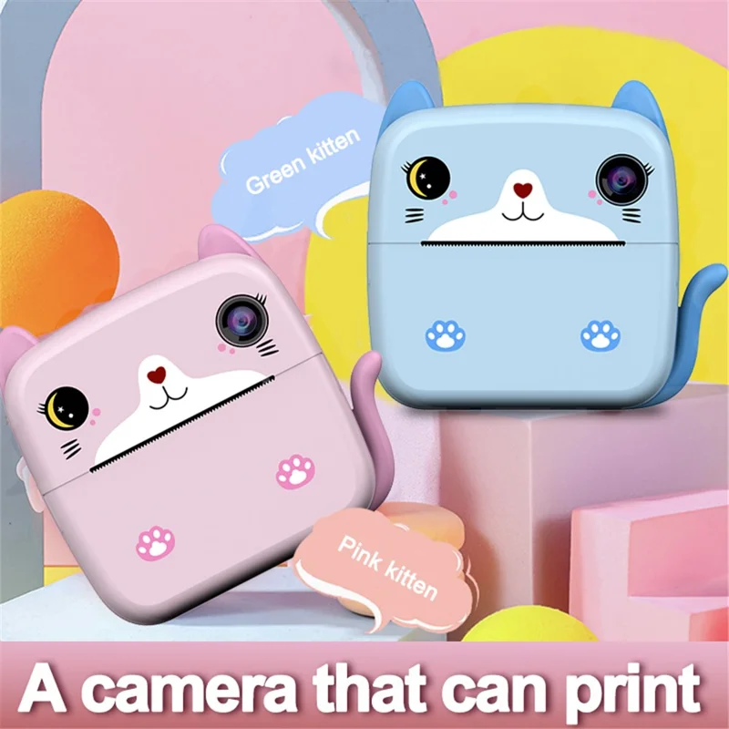 A21 2.4-inch Screen Kids Instant Camera Rechargeable Camera Toy with Print Paper - Blue