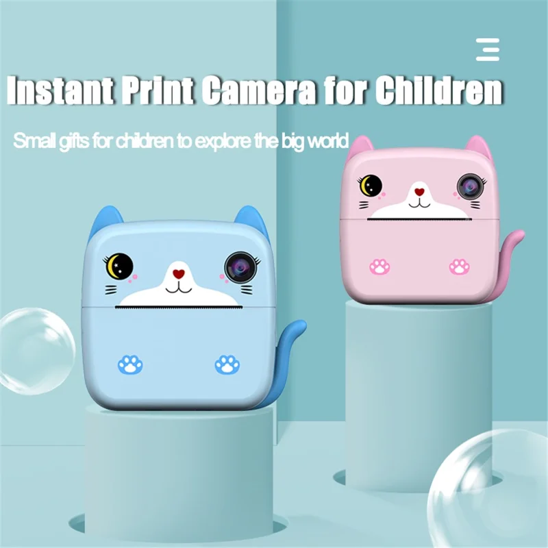 A21 2.4-inch Screen Kids Instant Camera Rechargeable Camera Toy with Print Paper - Blue