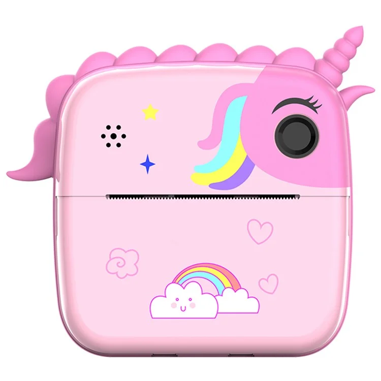 Cámara instantánea para niños A20 de pantalla de 2.4 pulgadas, recargable, impresora de fotos, juguete - Rosa
