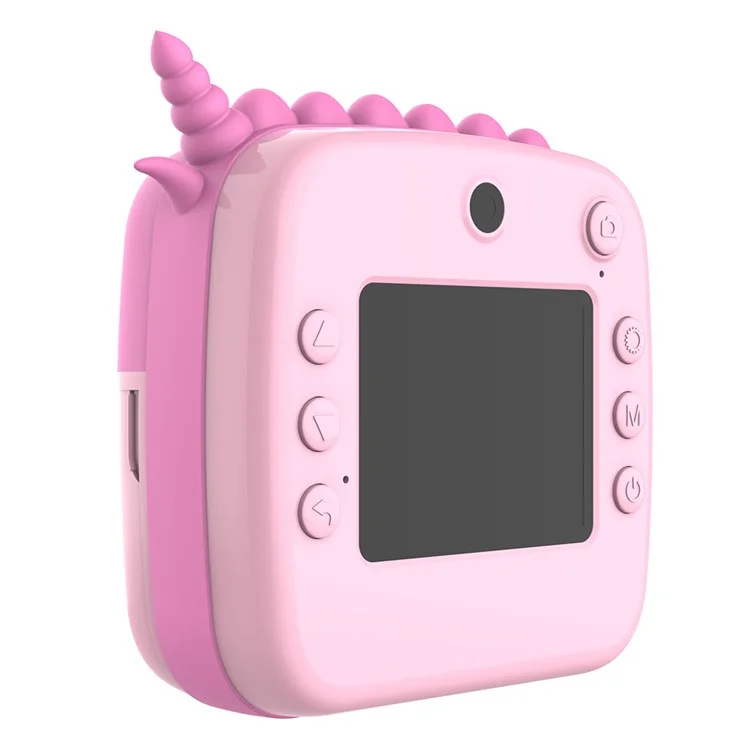 Cámara instantánea para niños A20 de pantalla de 2.4 pulgadas, recargable, impresora de fotos, juguete - Rosa