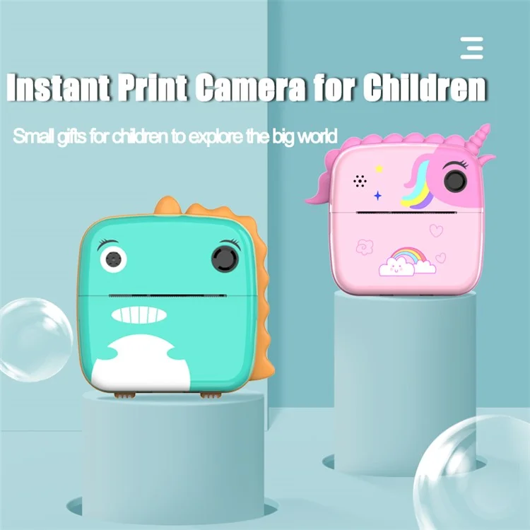 Cámara de Fotos Instantánea para Niños A20 de 2.4 Pulgadas, Pantalla Recargable, Cámara de Impresión de Fotos de Juguete - Verde