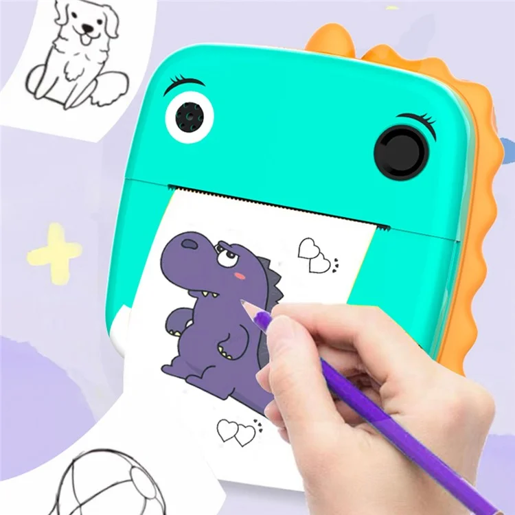 Cámara de Fotos Instantánea para Niños A20 de 2.4 Pulgadas, Pantalla Recargable, Cámara de Impresión de Fotos de Juguete - Verde