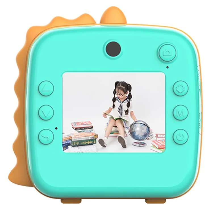 Cámara de Fotos Instantánea para Niños A20 de 2.4 Pulgadas, Pantalla Recargable, Cámara de Impresión de Fotos de Juguete - Verde