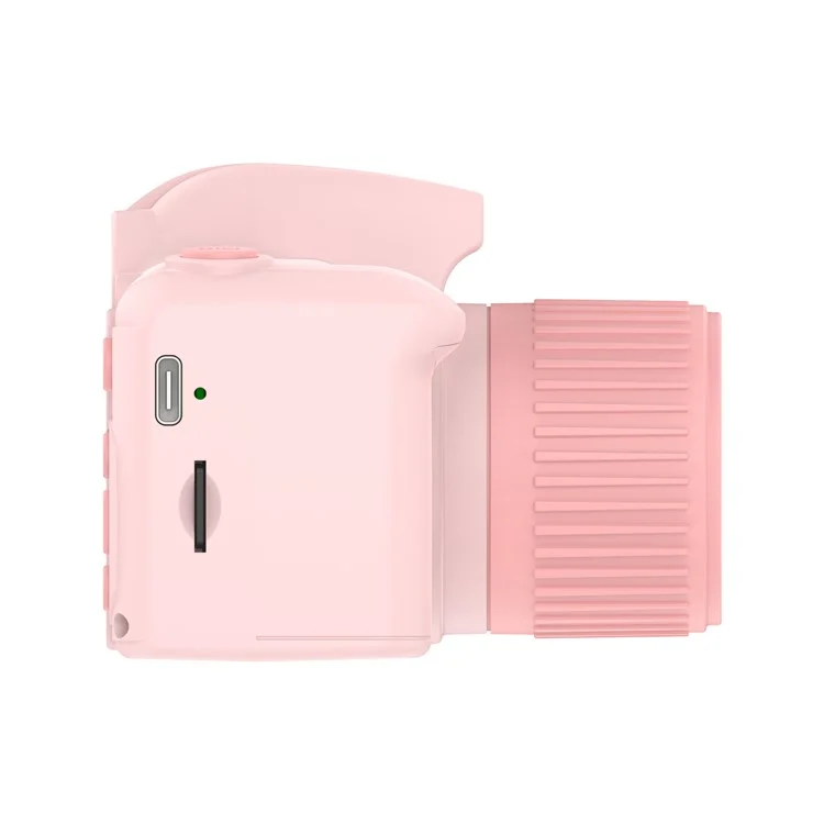 H10 2,4 polegadas Tela IPS Gravador de Vídeo com Lente Dupla, Câmera para Crianças, Cartão de Memória de 32G + Leitor de Cartão - Rosa