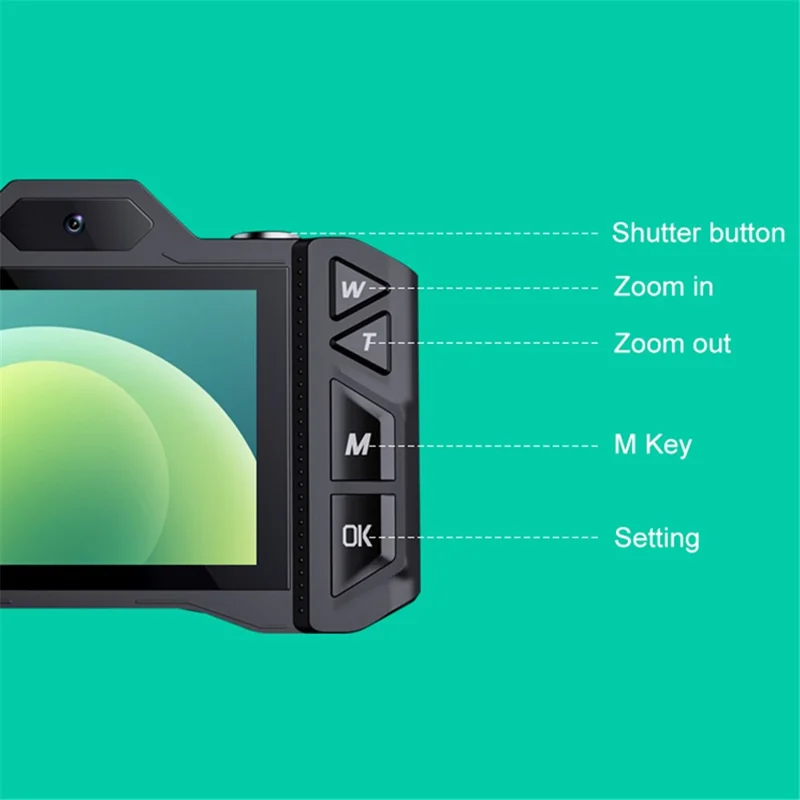 D51 Vintage Digital Camera 2.88-inch IPS Screen 18x Zoom Auto Focus Video Camera - Black