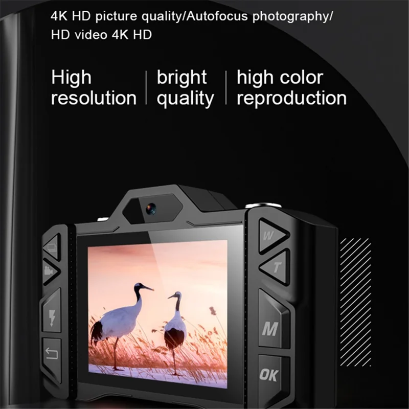 D51 Vintage Digital Camera 2.88-inch IPS Screen 18x Zoom Auto Focus Video Camera - Black