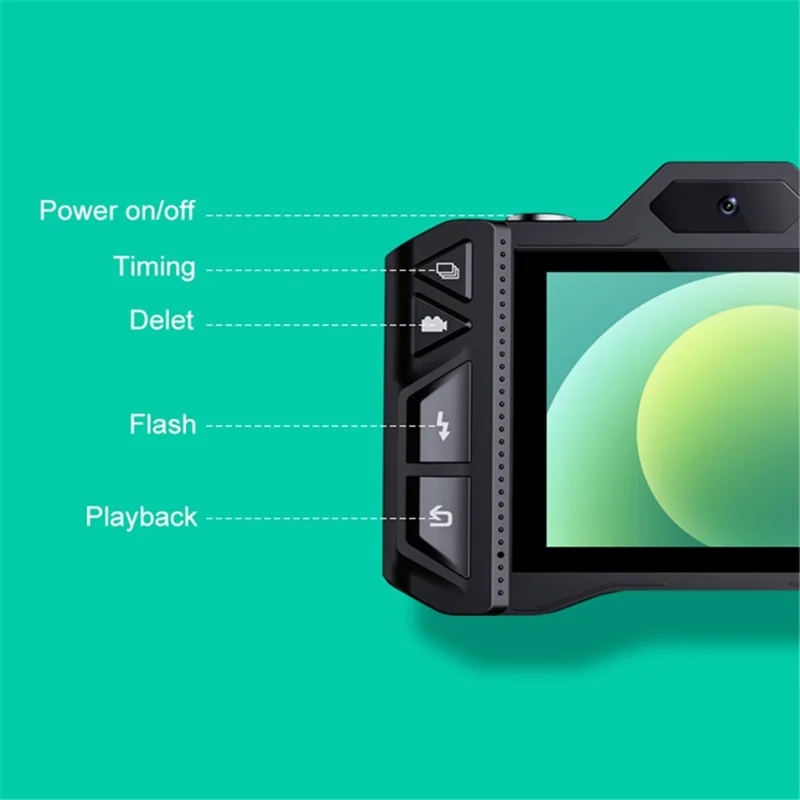 D51 Vintage Digital Camera 2.88-inch IPS Screen 18x Zoom Auto Focus Video Camera - Black