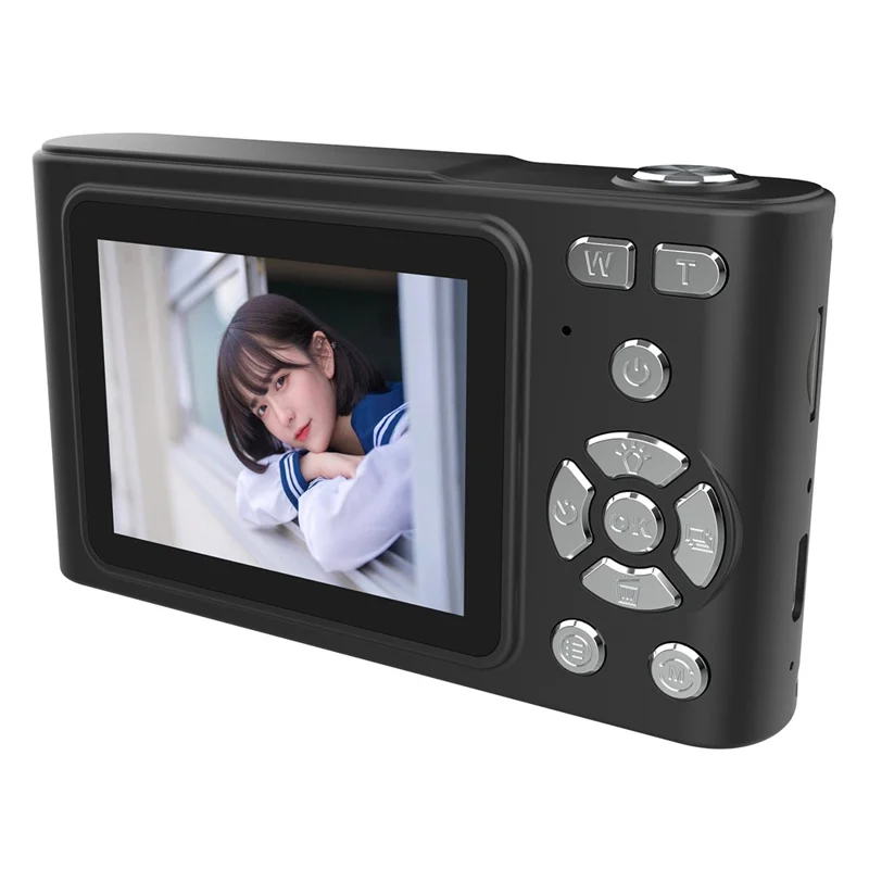 H15 2.4-inch IPS Screen Digital Camera Portable HD CCD Camera with 32G TF Card + Card Reader - Black