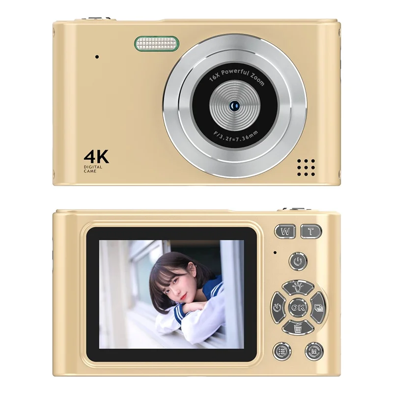 H15 2.4-inch IPS Screen Digital Camera HD Photo Video Recording CCD Camera - Gold