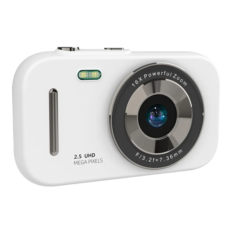 H17 2.8-inch IPS Screen Digital Camera HD Dual Lens CCD Camera with 32G TF Card + Card Reader - White
