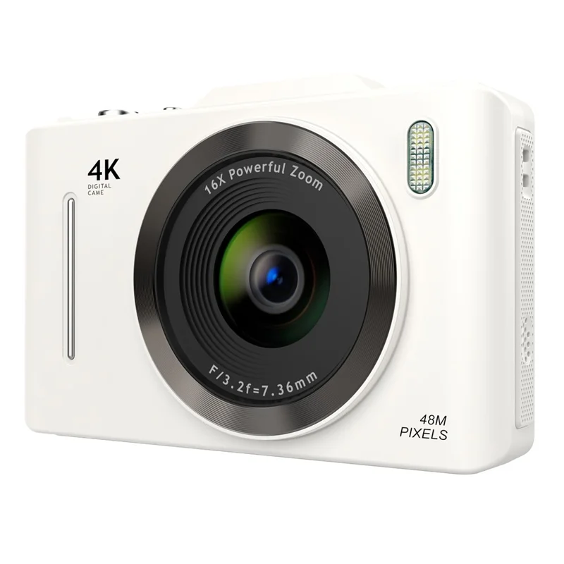 H16 2.8-inch IPS Screen Student Digital Camera 16x Zoom Anti-Shake Autofocus CCD Camera - White