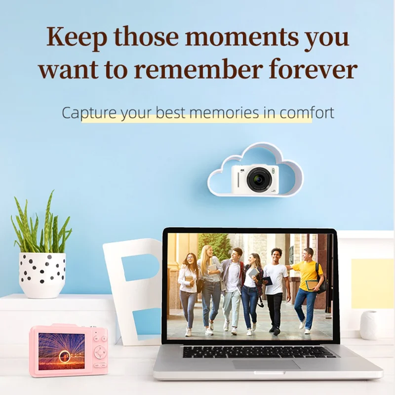 H16 2.8-inch IPS Screen Student Digital Camera 16x Zoom Anti-Shake Autofocus CCD Camera - White