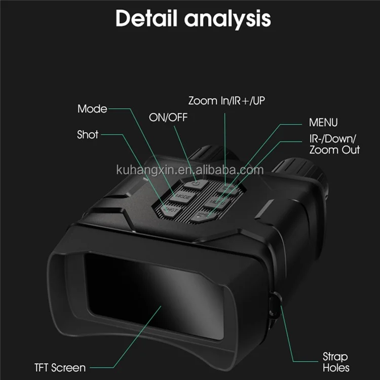 N016 5K HD Full Color Binocular Night Vision Camera 50mm Lens Support 800m Detection Range
